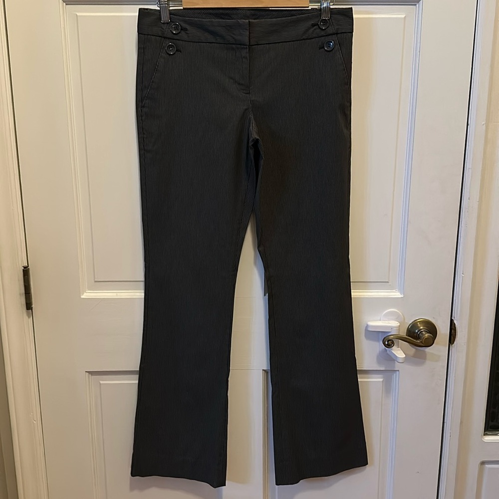 Dark grey, striped dress pants